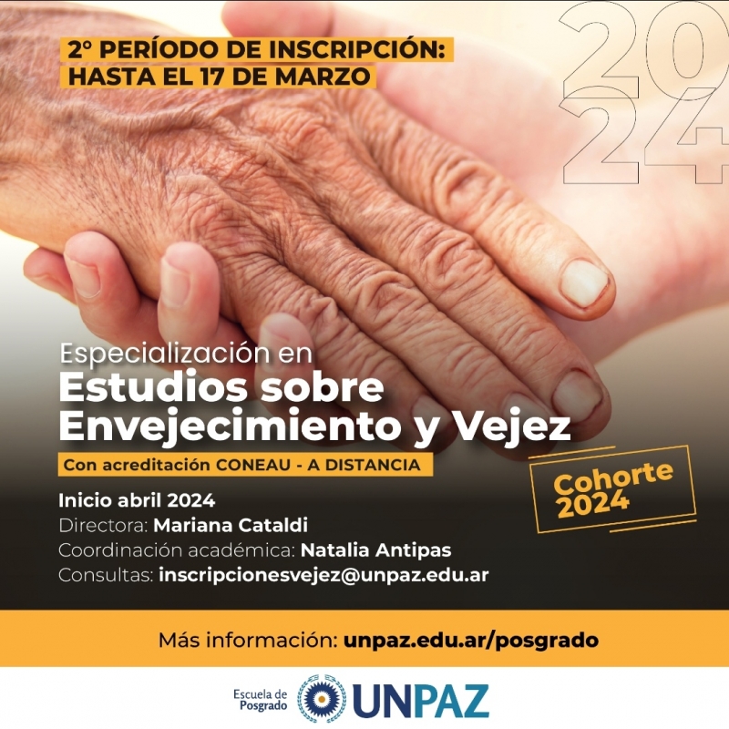 Especialización en Estudios sobre Envejecimiento y Vejez en la Universidad Nacional de José C. Paz (UNPAZ)